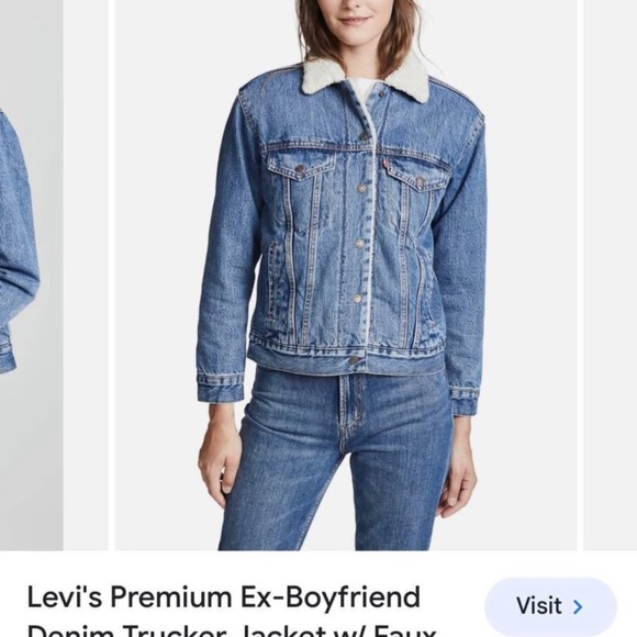 Levi’s boyfriend Sherpa trucker Jean jacket - Picture 2 of 6